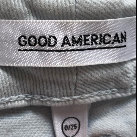 GOOD AMERICAN CUT OFF SHORTS IN BABY BLUE SIZE 0/25 Trendy Stylish CONTEMPORARY - Picture 4 of 9